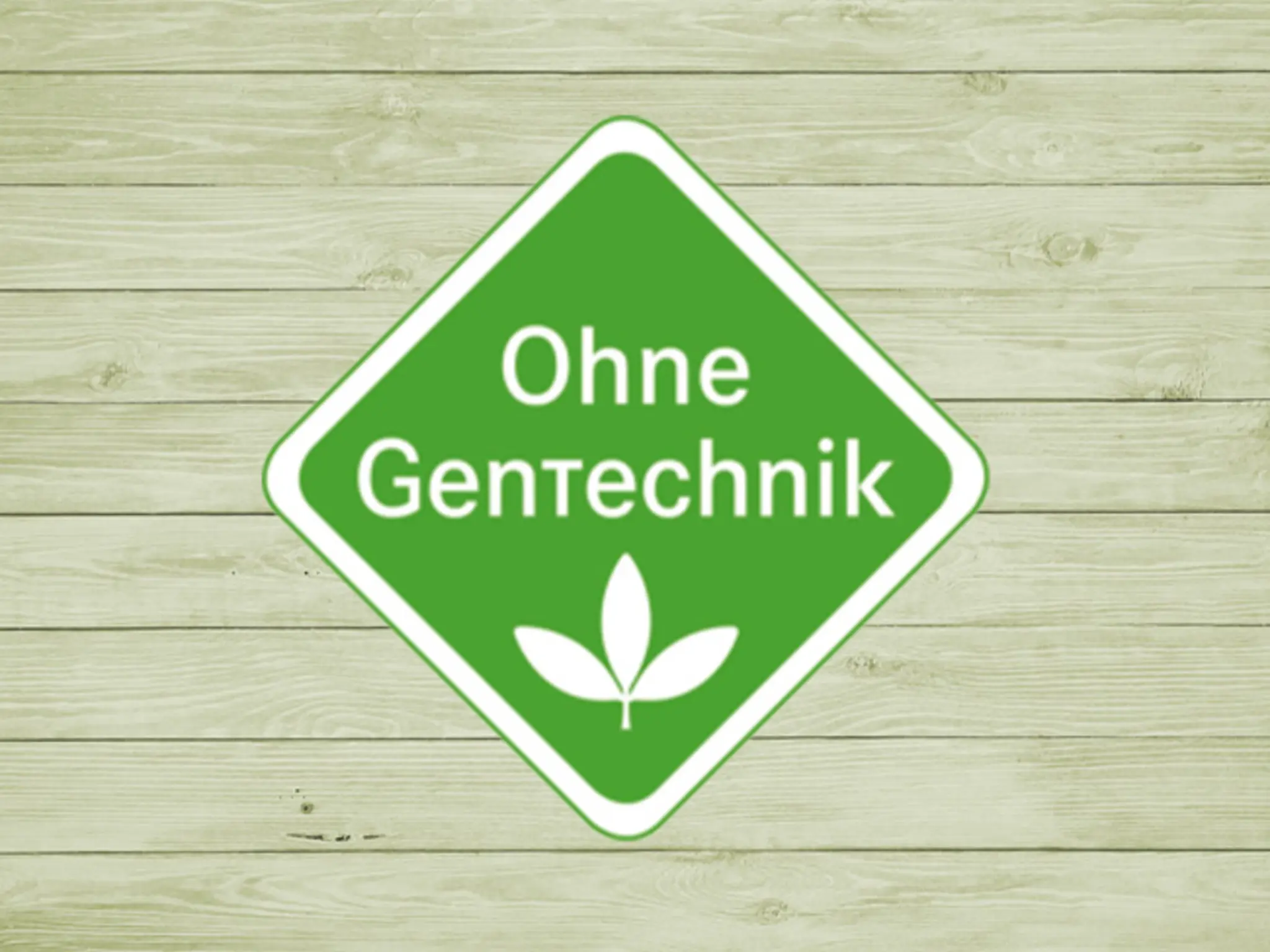 Das rautenförmige, grüne „Ohne Gentechnik“-Siegel.