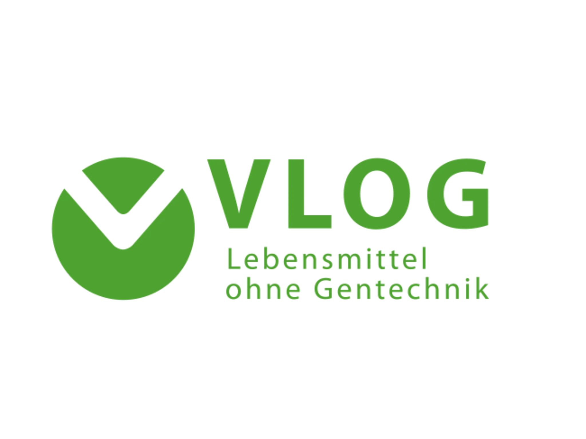 Das grüne VLOG Logo mit dem Schriftzug „Lebensmittel ohne Gentechnik“.