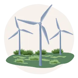 Illustrierte Windräder