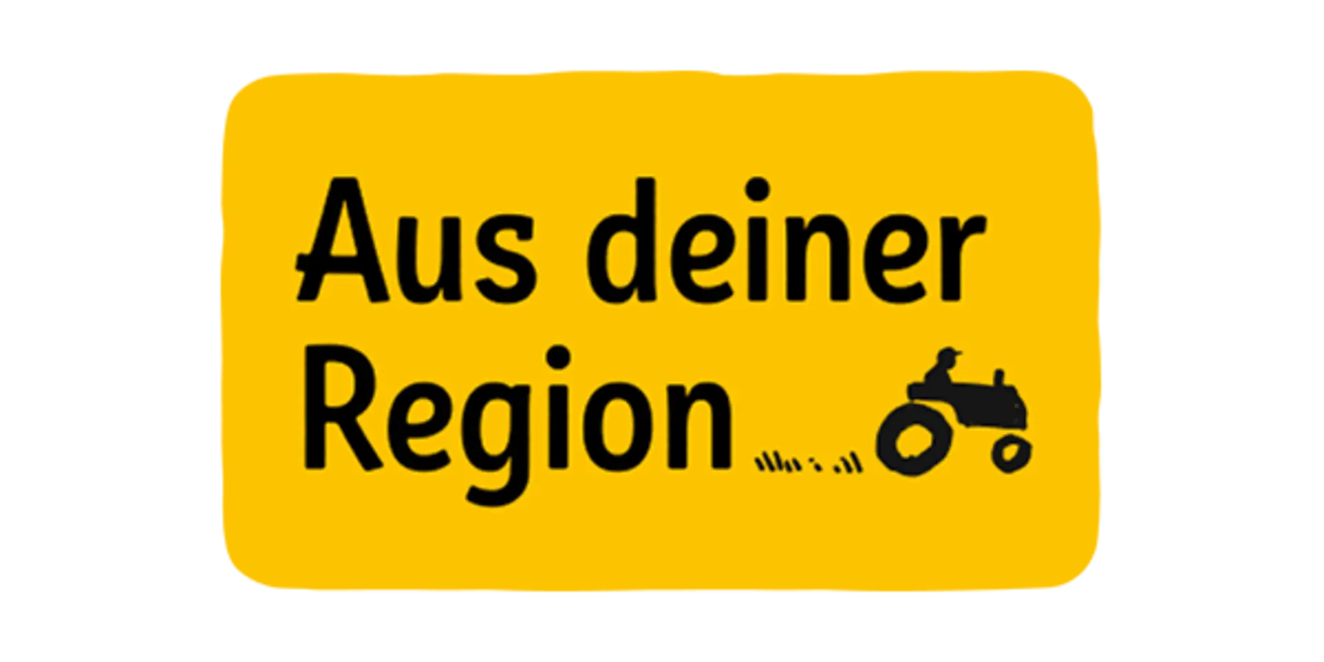 Der REWE Regional Hinweis mit dem Schriftzug „Regional“ und einem kleinen Traktor.