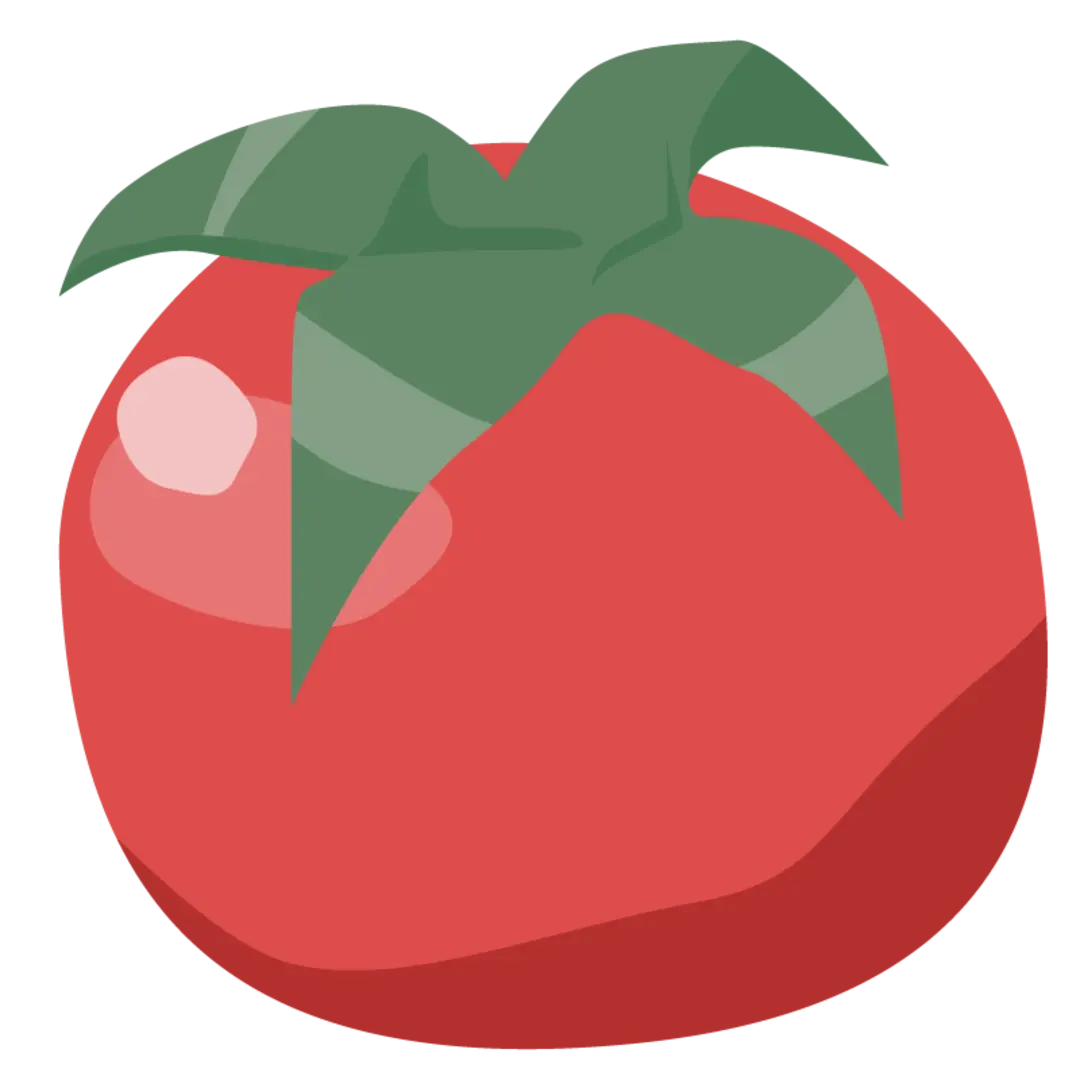 Eine illustrierte Tomate.