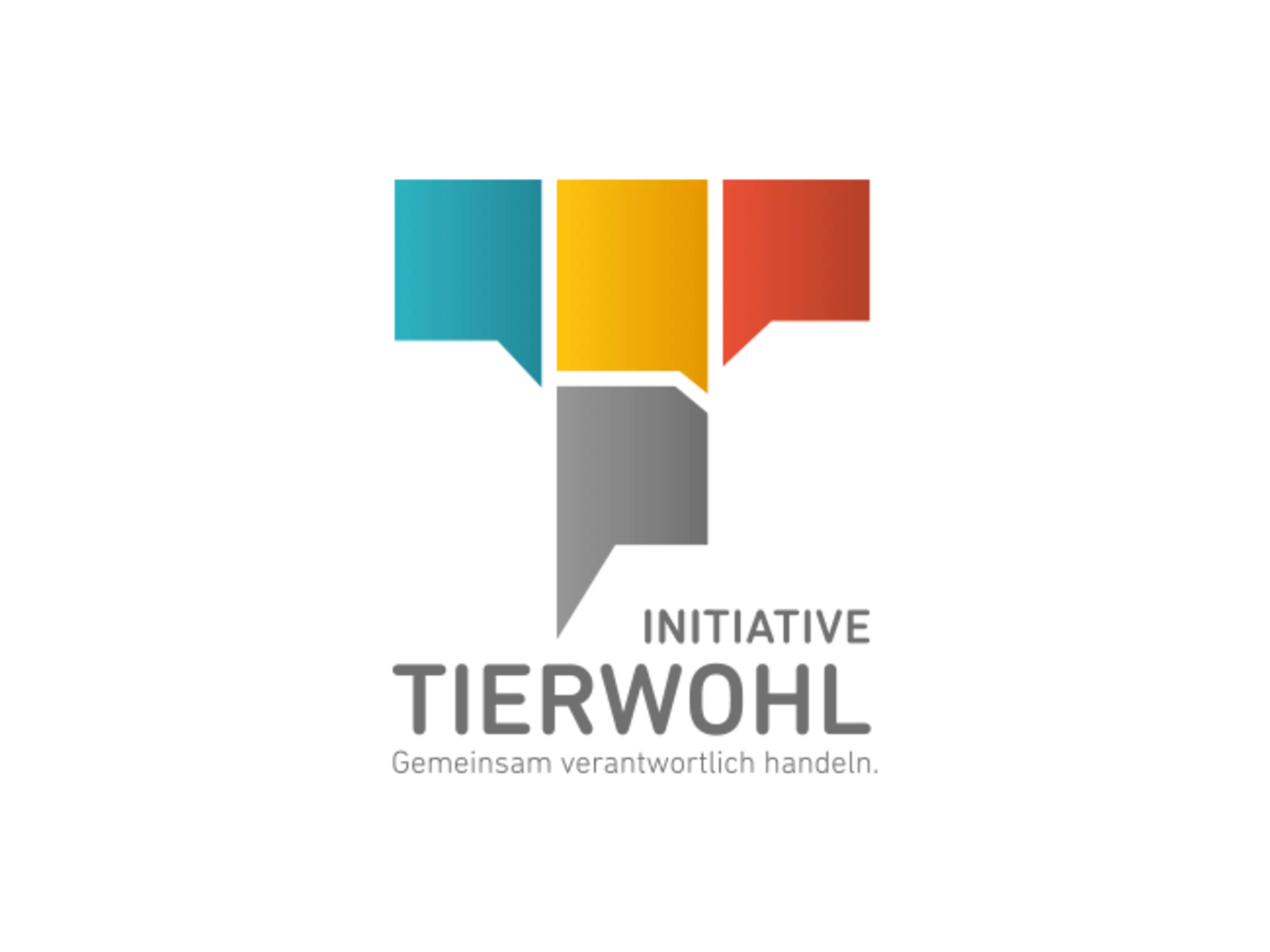 Das Logo der Initiative Tierwohl mit vier farbigen Kacheln.