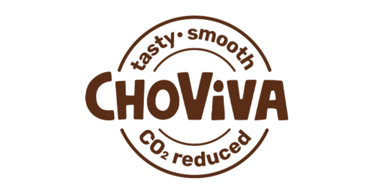 Das ChoViva Logo mit dem Schriftzug „Tasty. Smooth. CO2 reduced.“