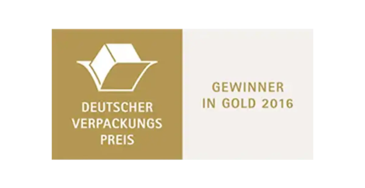 Die Auszeichnung beim Deutschen Verpackungspreis: Gewinner in Gold.