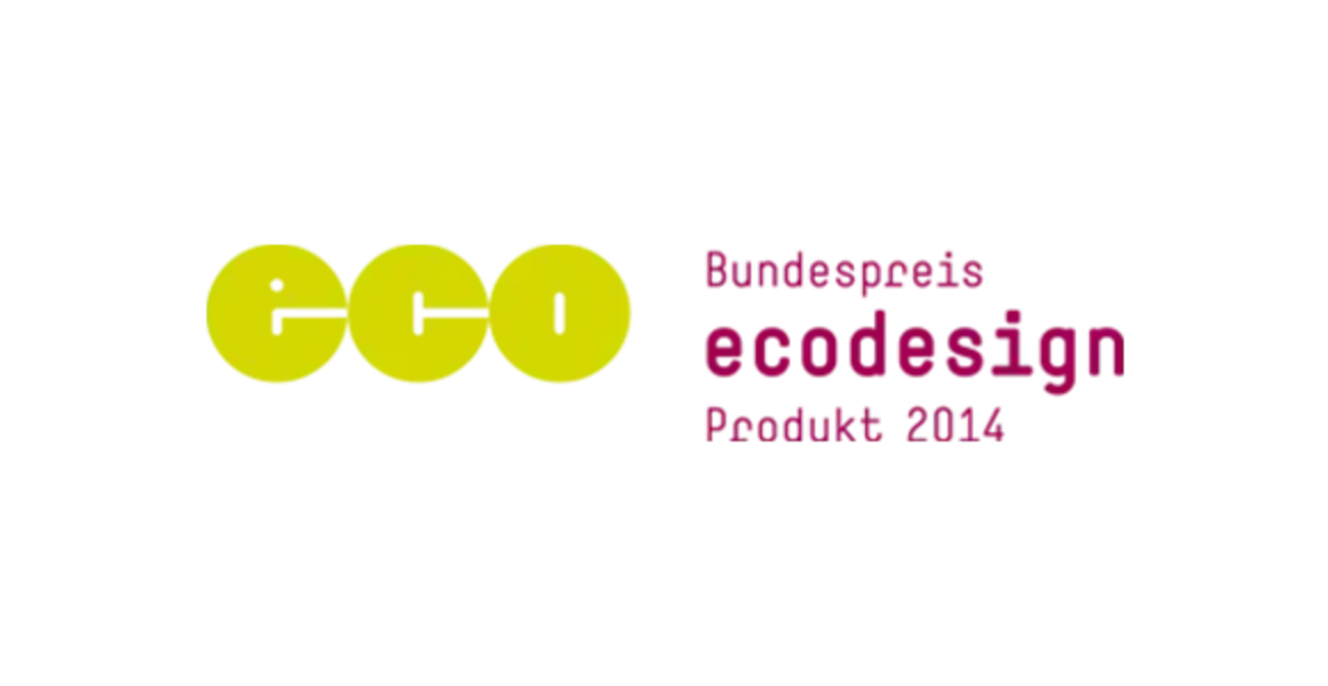 Die Auszeichnung „Bundespreis Ecodesign, Produkt 2014“.