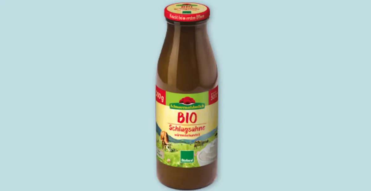 Schwarzwaldmilch Bio Sahne in der Mehrweg-Flasche.