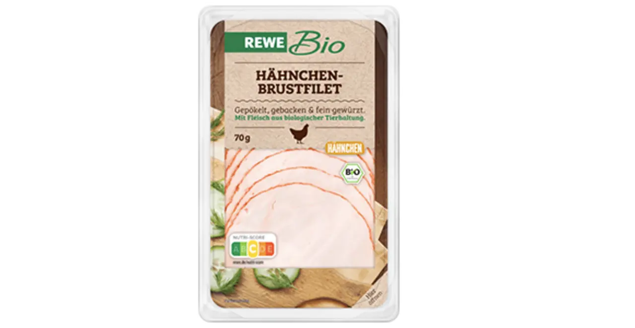 Eine Packung REWE Bio Hähnchen Brustfilet.