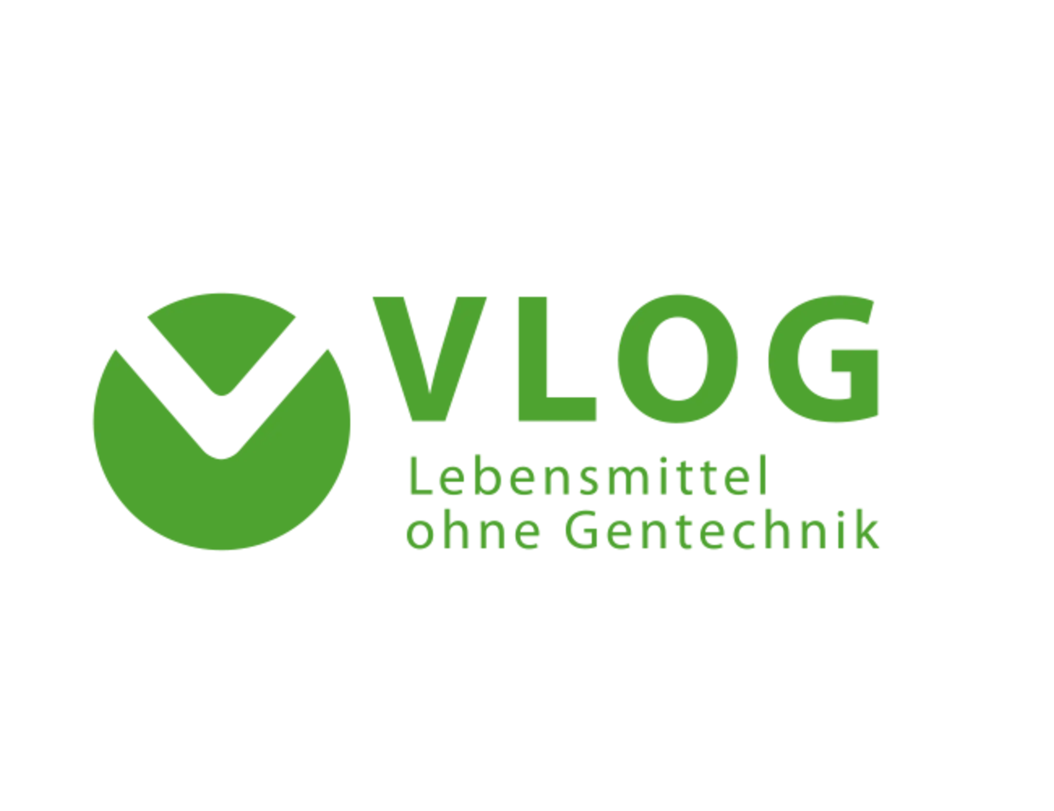 Das grüne VLOG Logo mit dem Schriftzug „Lebensmittel ohne Gentechnik“.