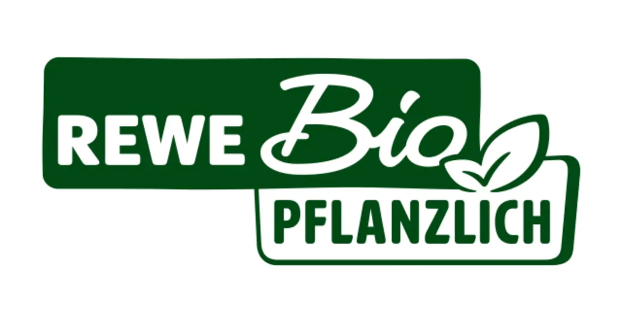Das grün-weiße REWE Bio Pflanzlich Logo.