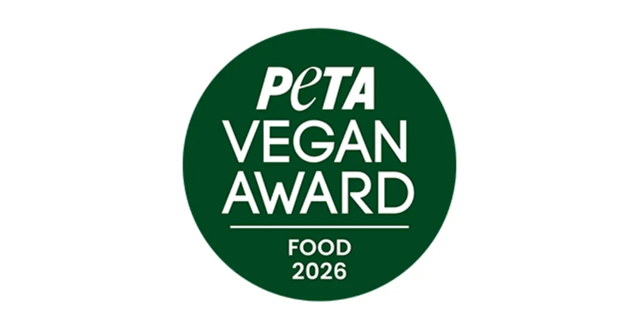 Die Auszeichnung „PETA Vegan Food Award 2025“ in der Kategorie „Beste Vegane Vielfalt“.