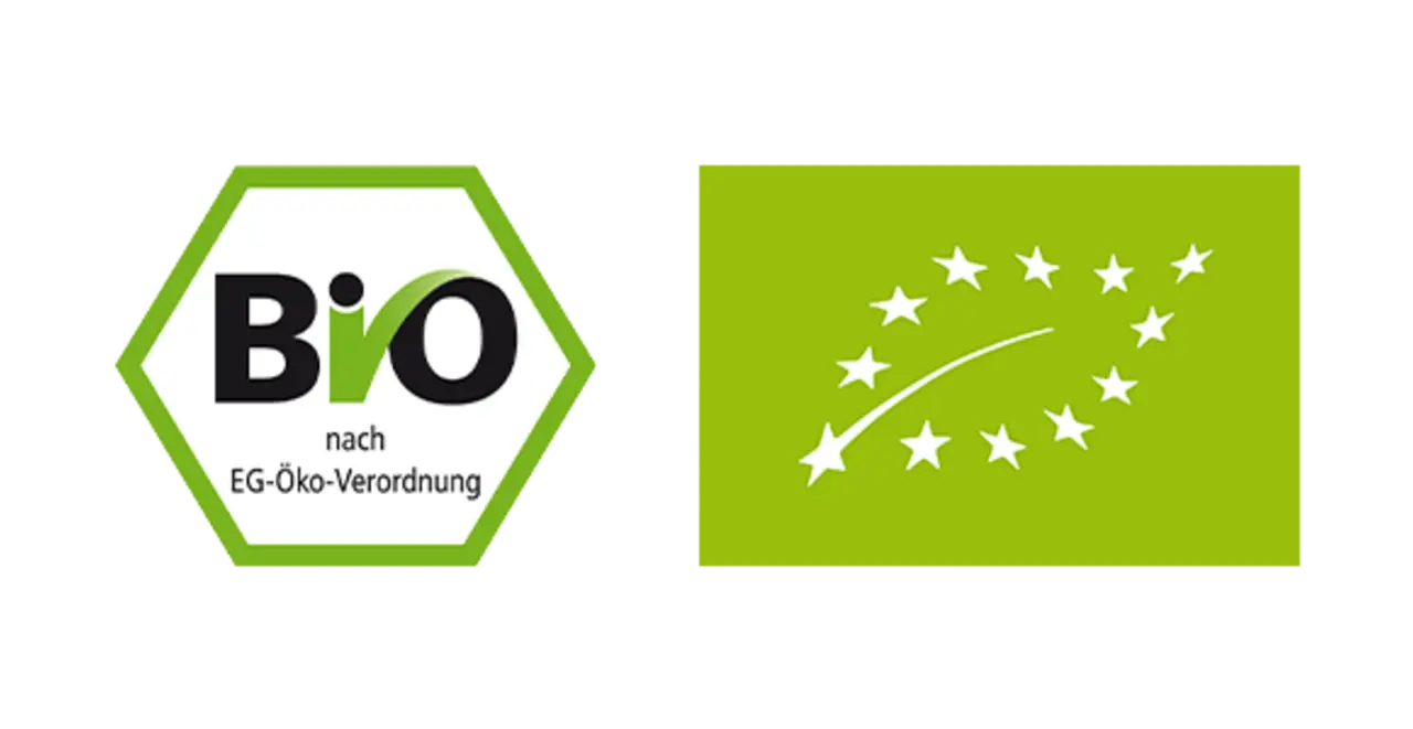 Das deutsche Bio-Siegel und das EU-Bio-Siegel.