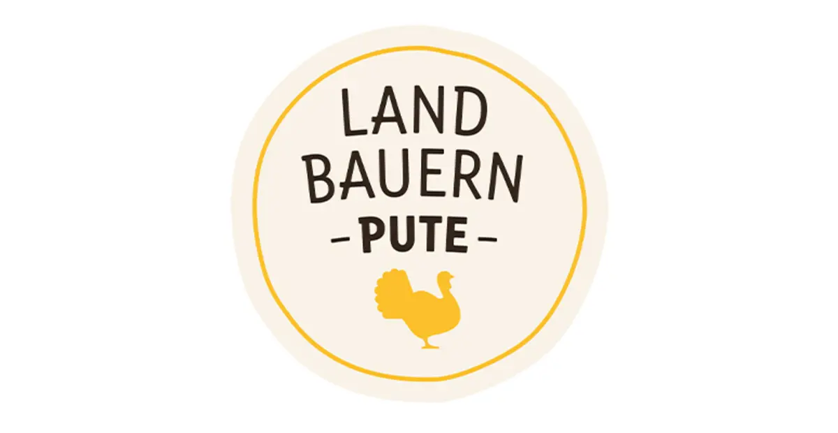 Das Logo mit der Aufschrift „Landbauern Pute“. 