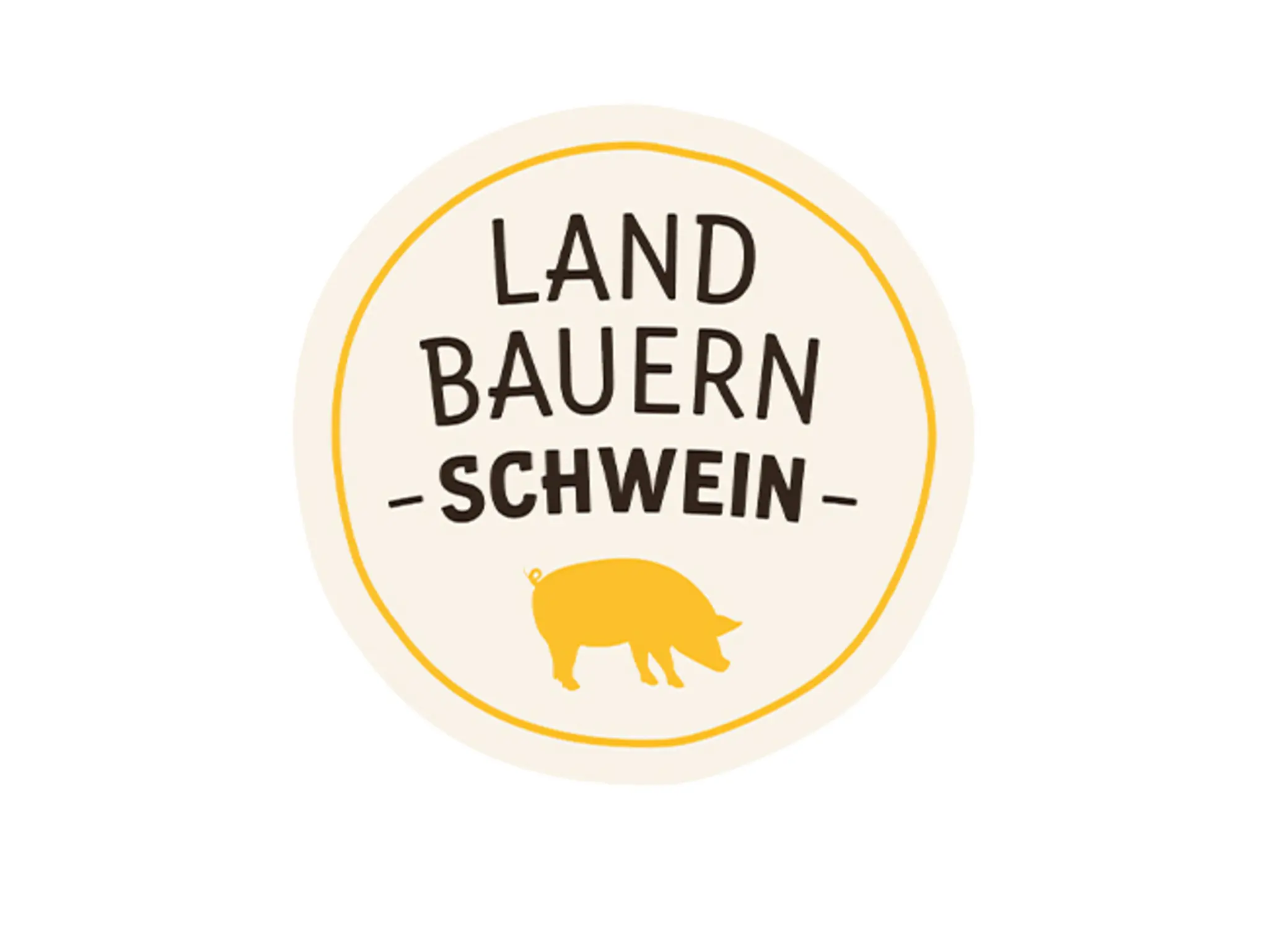 Logo mit der Aufschrift "Landbauern Schwein"