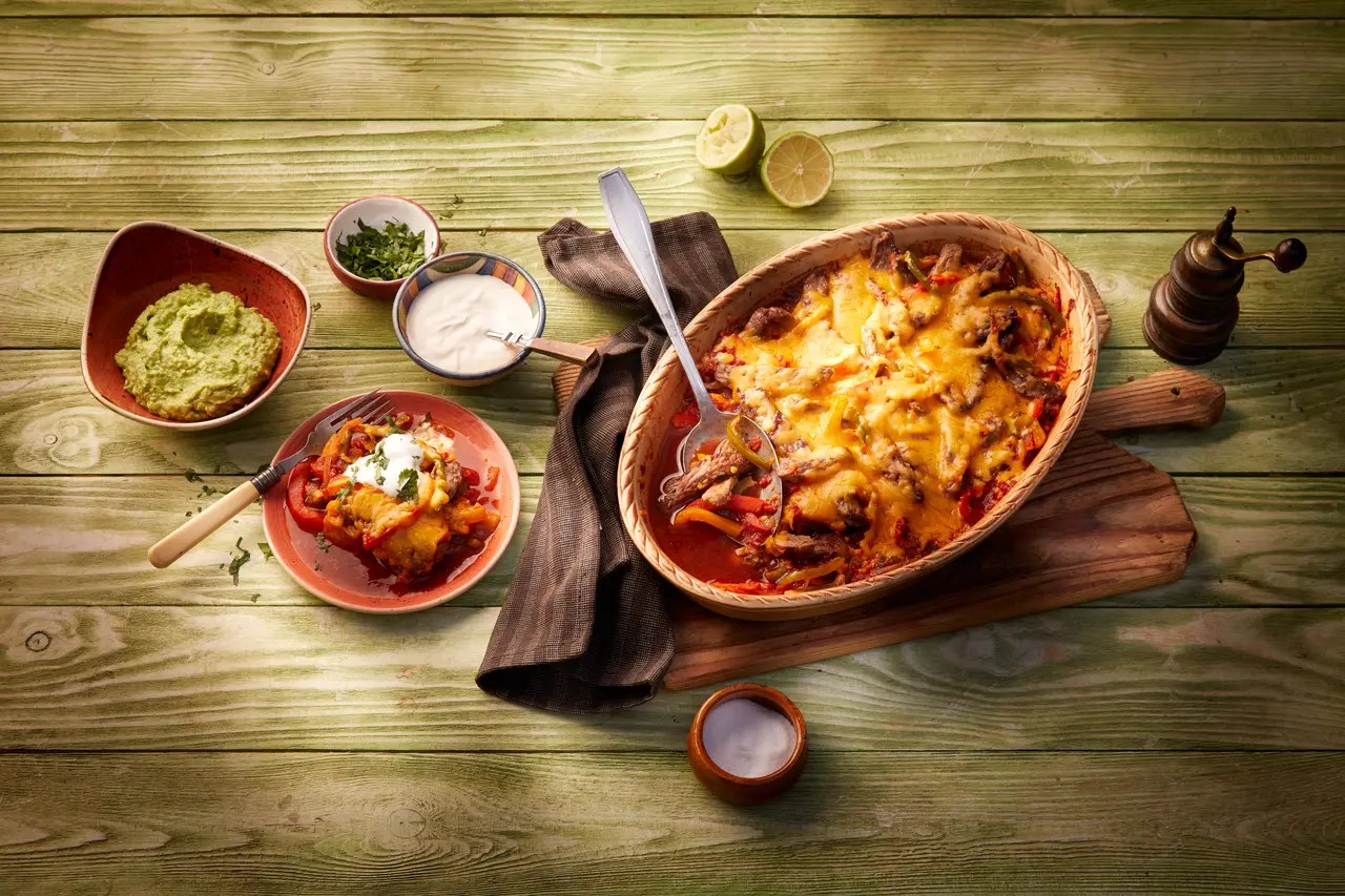 Überbackene Fajitas mit Rind