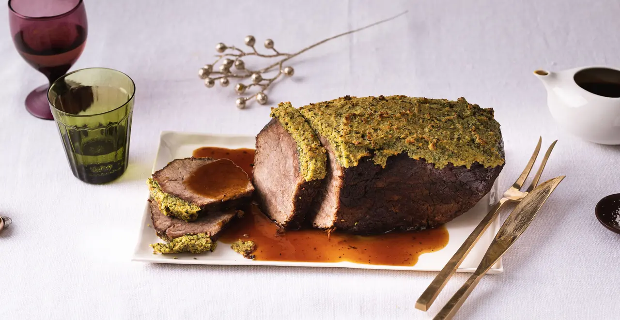 Rinderbraten mit Kräuterkruste