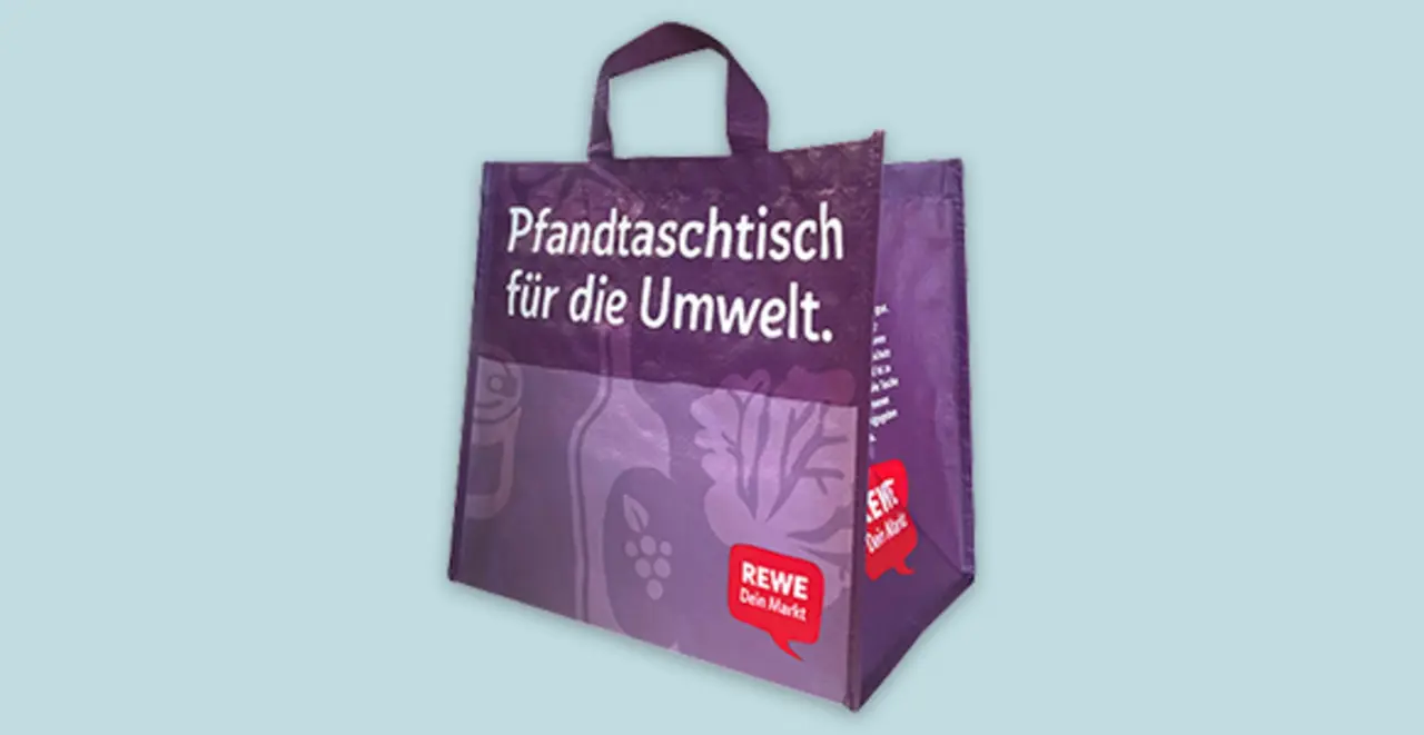 Eine REWE Permanent-Tragetasche.