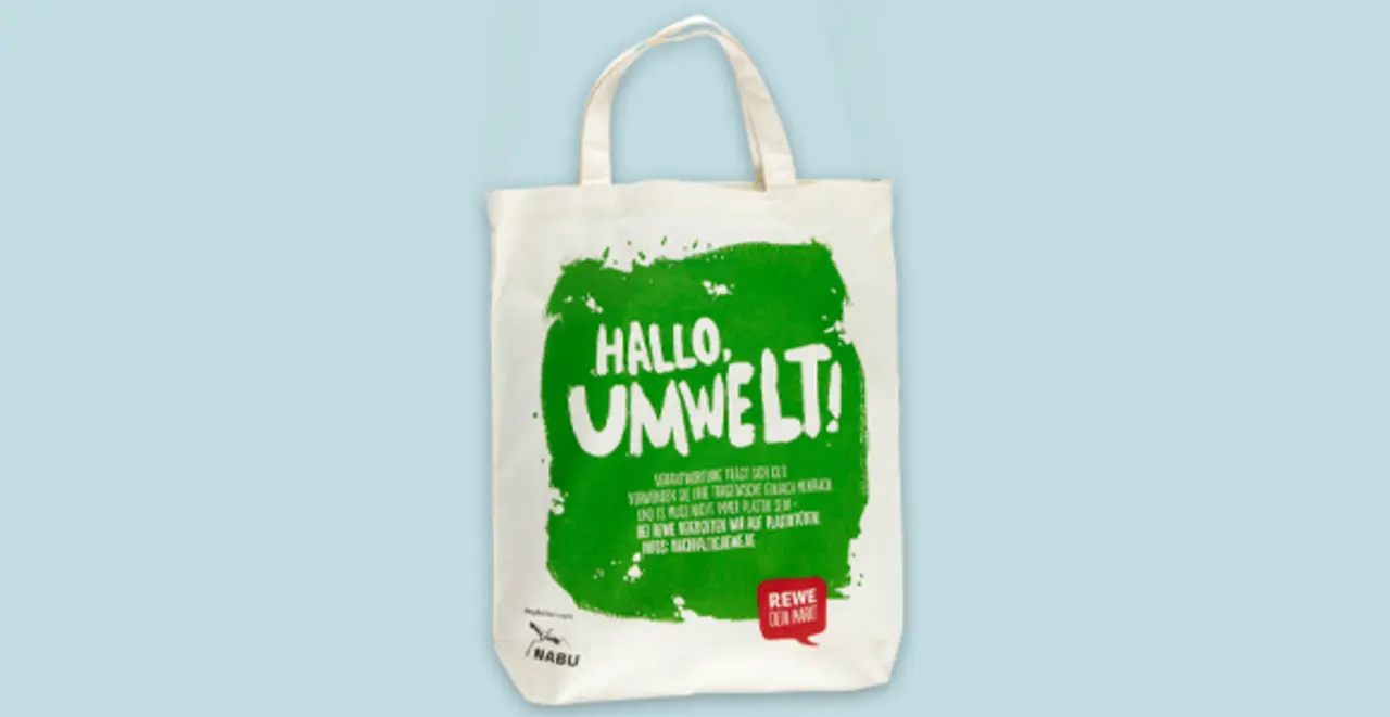 Ein REWE Baumwollbeutel.